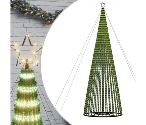 Led Kalėdų Eglutė 1544 Leds Šilta Balta 500 Cm