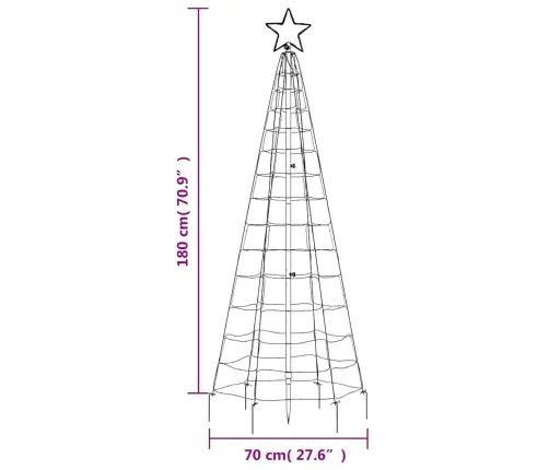 Led Ziemassvētku Eglīte Ar Tapas 220 Led Silti Balta 180 Cm Vidaxl