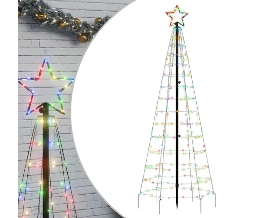 Led Kalėdų Eglutė Su Smaigaliais 220 Led Spalvingi 180 Cm