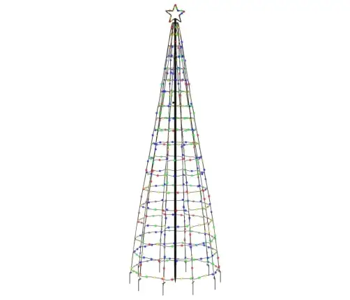 Led Ziemassvētku Eglīte Ar Tapas 570 Led Krāsains 300 Cm Vidaxl