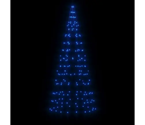 Led Ziemassvētku Eglīte Uz Karoga Masta 200 Led Zila 180 Cm Vidaxl