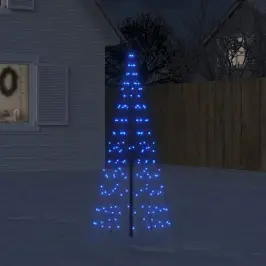 Led Kalėdų Eglutė Ant Vėliavos Stiebo 200 Led Mėlyna 180 Cm