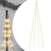 Led Ziemassvētku Eglīte Uz Karoga Masta 550 Led Silti Balta Vidaxl