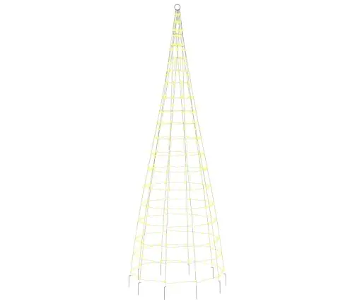 Led Kalėdų Eglutė Ant Vėliavos Stiebo 550Led Šiltai Balta 300Cm