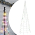 Led Ziemassvētku Eglīte Uz Karoga Masta 550 Led Krāsains 300 Cm Vidaxl