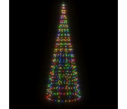 Led Ziemassvētku Eglīte Uz Karoga Masta 550 Led Krāsains 300 Cm Vidaxl