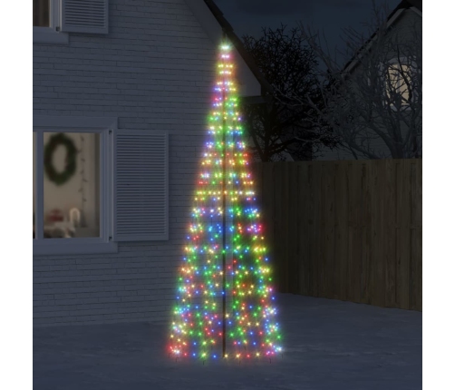 Led Ziemassvētku Eglīte Uz Karoga Masta 550 Led Krāsains 300 Cm Vidaxl