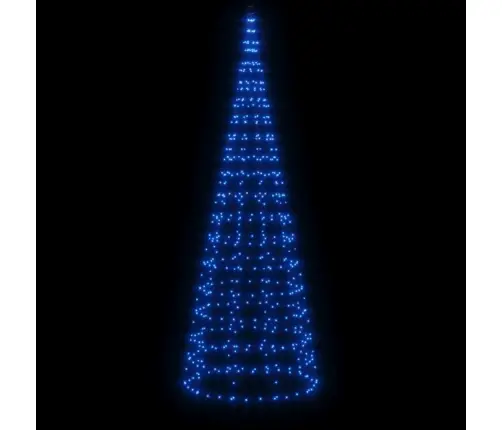 Led Ziemassvētku Eglīte Uz Karoga Masta 550 Led Zila 300 Cm Vidaxl