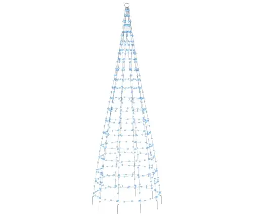 Led Ziemassvētku Eglīte Uz Karoga Masta 550 Led Zila 300 Cm Vidaxl