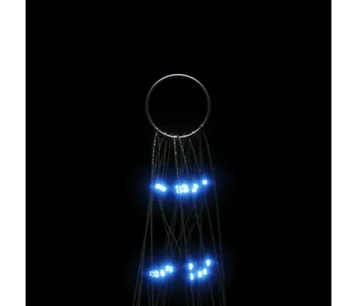 Led Ziemassvētku Eglīte Uz Karoga Masta 550 Led Zila 300 Cm Vidaxl