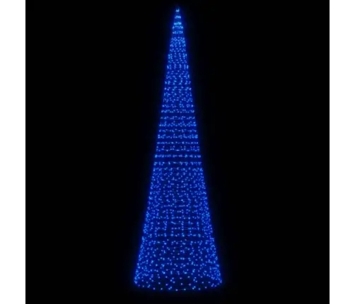Led Ziemassvētku Eglīte Uz Karoga Masta 1534 Led Zila 500 Cm Vidaxl
