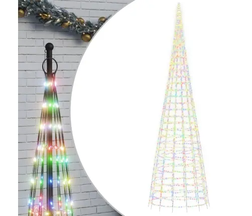 Led Ziemassvētku Eglīte Uz Karoga Masta 3000 Led Krāsains 800Cm Vidaxl