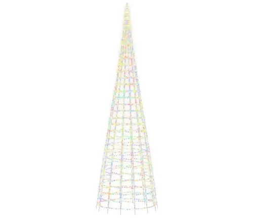 Led Ziemassvētku Eglīte Uz Karoga Masta 3000 Led Krāsains 800Cm Vidaxl