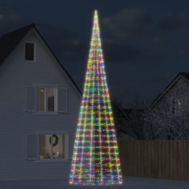 Led Ziemassvētku Eglīte Uz Karoga Masta 3000 Led Krāsains 800Cm Vidaxl