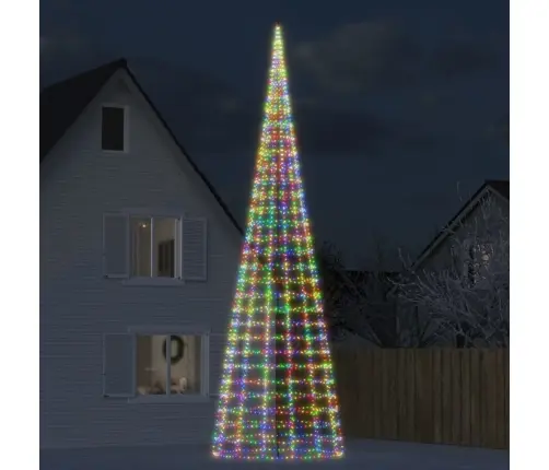Led Ziemassvētku Eglīte Uz Karoga Masta 3000 Led Krāsains 800Cm Vidaxl