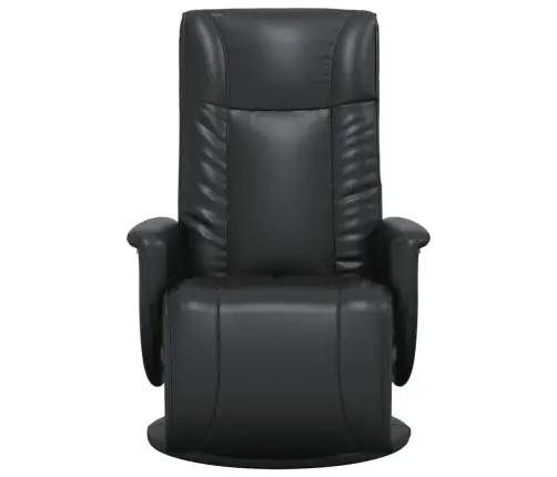 Atpūtas Krēsls Ar Kāju Balstu, Atgāžams, Melna Mākslīgā Āda Vidaxl