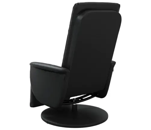 Atpūtas Krēsls Ar Kāju Balstu, Atgāžams, Melna Mākslīgā Āda Vidaxl