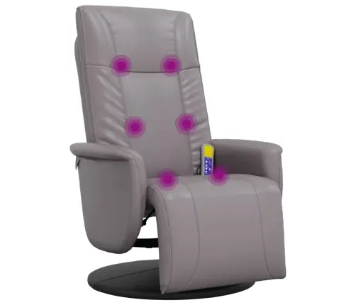 Masāžas Krēsls Ar Kāju Balstu, Atgāžams, Pelēka Mākslīgā Āda Vidaxl Masāžas Krēsls Ar Kāju Balstu, Atgāžams, Pelēka Mākslīgā Āda Vidaxl