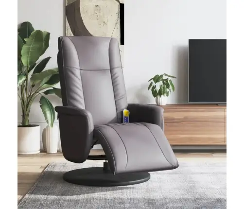 Masāžas Krēsls Ar Kāju Balstu, Atgāžams, Pelēka Mākslīgā Āda Vidaxl Masāžas Krēsls Ar Kāju Balstu, Atgāžams, Pelēka Mākslīgā Āda Vidaxl