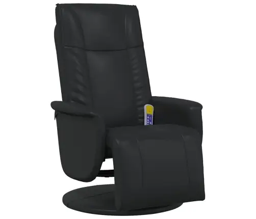 Masāžas Krēsls Ar Kāju Balstu, Atgāžams, Melna Mākslīgā Āda Vidaxl