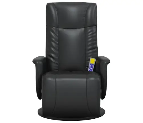 Masāžas Krēsls Ar Kāju Balstu, Atgāžams, Melna Mākslīgā Āda Vidaxl