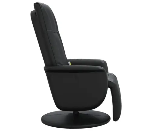 Masāžas Krēsls Ar Kāju Balstu, Atgāžams, Melna Mākslīgā Āda Vidaxl