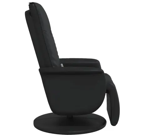 Masāžas Krēsls Ar Kāju Balstu, Atgāžams, Melna Mākslīgā Āda Vidaxl