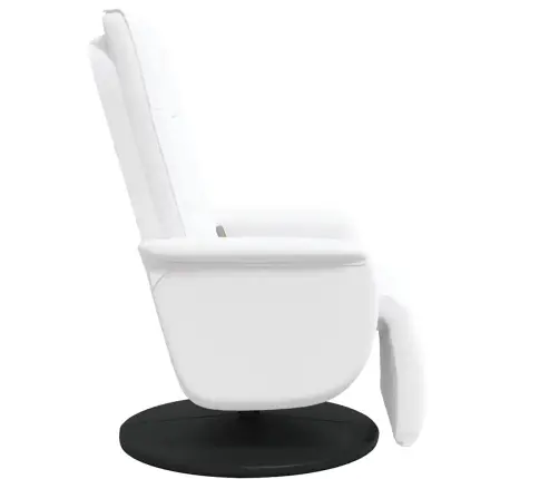 Masāžas Krēsls Ar Kāju Balstu, Atgāžams, Balta Mākslīgā Āda Vidaxl