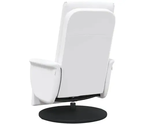 Masāžas Krēsls Ar Kāju Balstu, Atgāžams, Balta Mākslīgā Āda Vidaxl