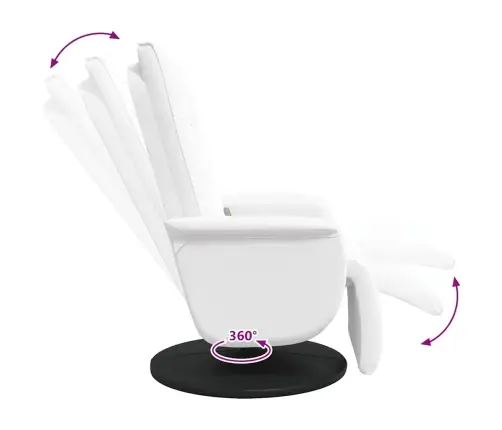 Masāžas Krēsls Ar Kāju Balstu, Atgāžams, Balta Mākslīgā Āda Vidaxl