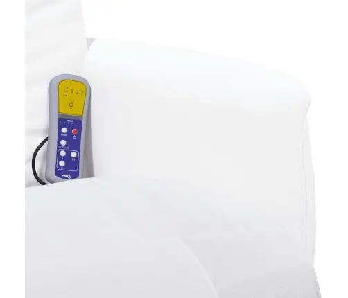 Masāžas Krēsls Ar Kāju Balstu, Atgāžams, Balta Mākslīgā Āda Vidaxl