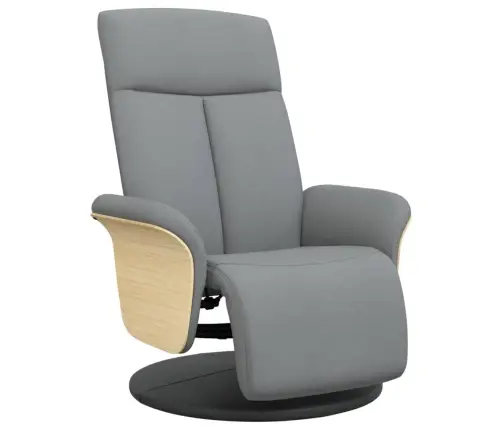 Krēsls Ar Kāju Balstu, Gaiši Pelēks Audums Vidaxl