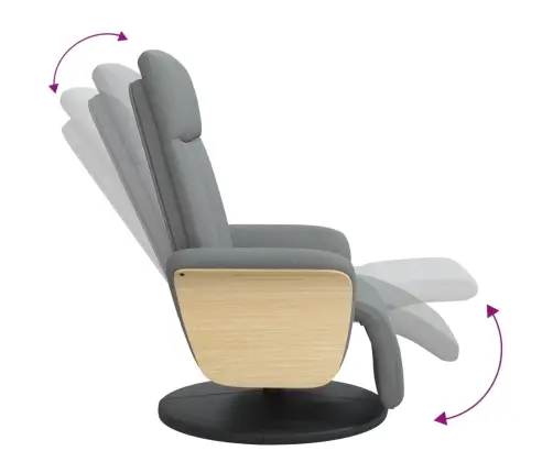 Krēsls Ar Kāju Balstu, Gaiši Pelēks Audums Vidaxl