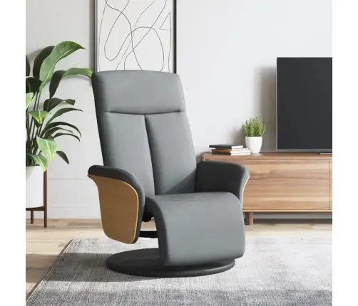 Krēsls Ar Kāju Balstu, Gaiši Pelēks Audums Vidaxl