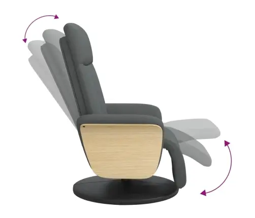 Atpūtas Krēsls Ar Kāju Balstu, Tumši Pelēks Audums Vidaxl