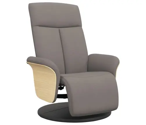 Krēsls Ar Kāju Balstu, Atgāžams, Pelēkbrūns Audums Vidaxl