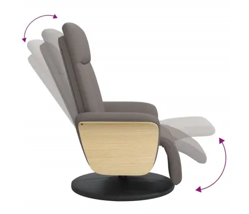 Krēsls Ar Kāju Balstu, Atgāžams, Pelēkbrūns Audums Vidaxl