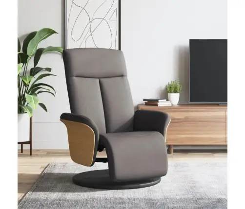 Krēsls Ar Kāju Balstu, Atgāžams, Pelēkbrūns Audums Vidaxl