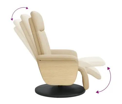 Atlošiama Kėdė Su Pakoja, Kreminės Spalvos, Audinys Atlošiama Kėdė Su Pakoja, Kreminės Spalvos, Audinys