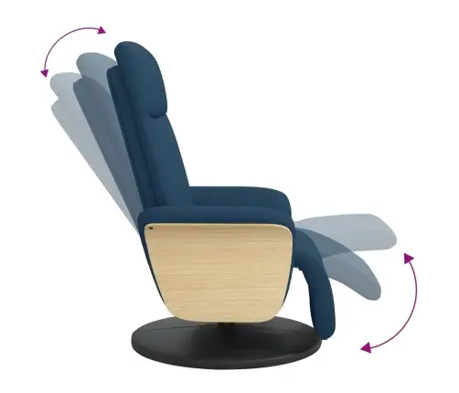 Atlošiama Kėdė Su Pakoja, Mėlynos Spalvos, Audinys