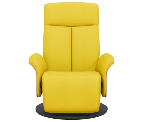 Krēsls Ar Kāju Balstu, Atgāžams, Gaiši Dzeltens Audums Vidaxl