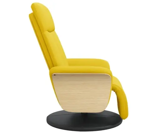 Krēsls Ar Kāju Balstu, Atgāžams, Gaiši Dzeltens Audums Vidaxl