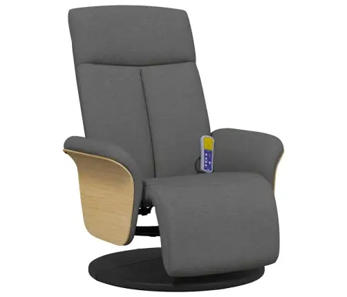 Masāžas Atpūtas Krēsls Ar Kāju Balstu, Tumši Pelēks Audums Vidaxl