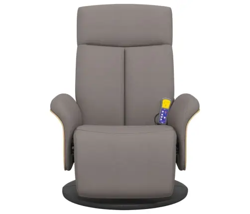 Masāžas Krēsls Ar Kāju Balstu, Atgāžams, Pelēkbrūns Audums Vidaxl