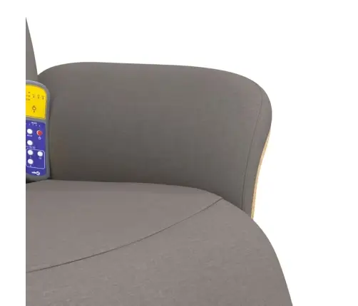 Masāžas Krēsls Ar Kāju Balstu, Atgāžams, Pelēkbrūns Audums Vidaxl