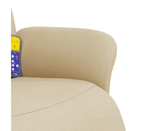 Masāžas Krēsls Ar Kāju Balstu, Atgāžams, Krēmkrāsas Audums Vidaxl