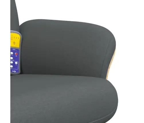 Masāžas Krēsls Ar Kāju Balstu, Atgāžams, Tumši Pelēks Audums Vidaxl