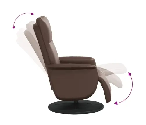 Atlošiama Kėdė Su Pakoja, Rudos Spalvos, Dirbtinė Oda