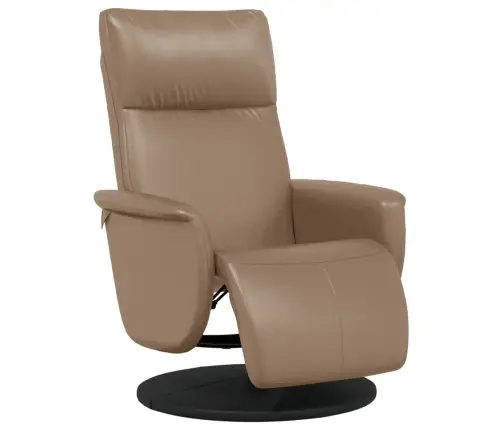 Atpūtas Krēsls Ar Kāju Balstu, Kapučīno Krāsas Mākslīgā Āda Vidaxl