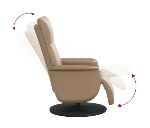 Atpūtas Krēsls Ar Kāju Balstu, Kapučīno Krāsas Mākslīgā Āda Vidaxl